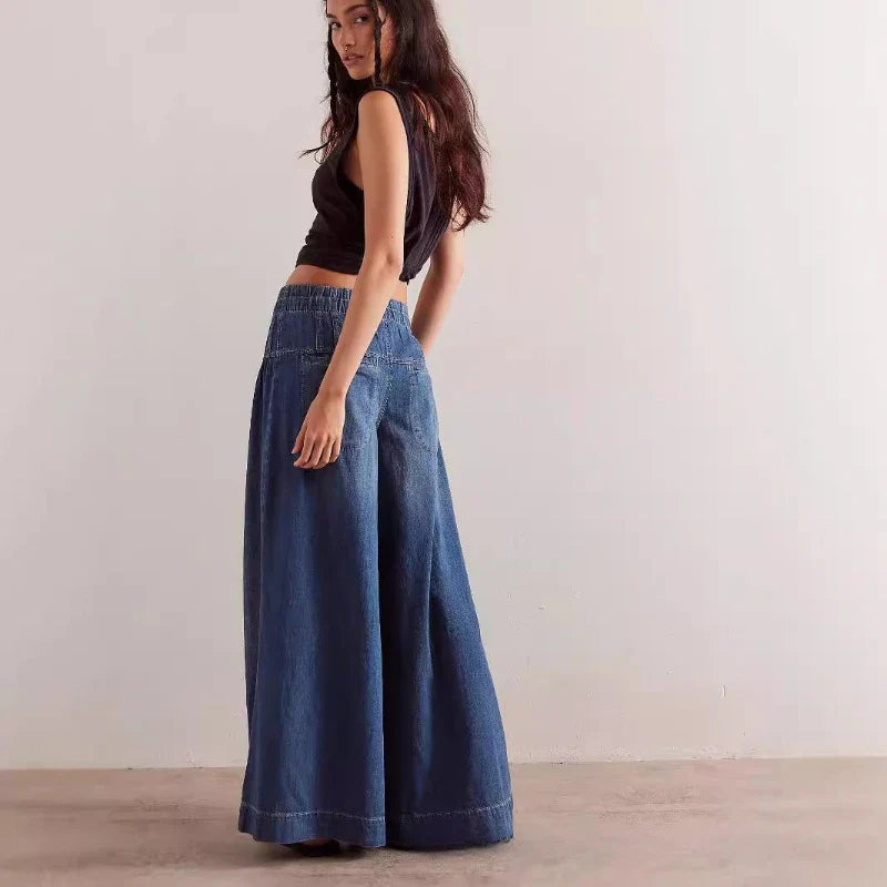 Solen | Denim High Waist Trousers