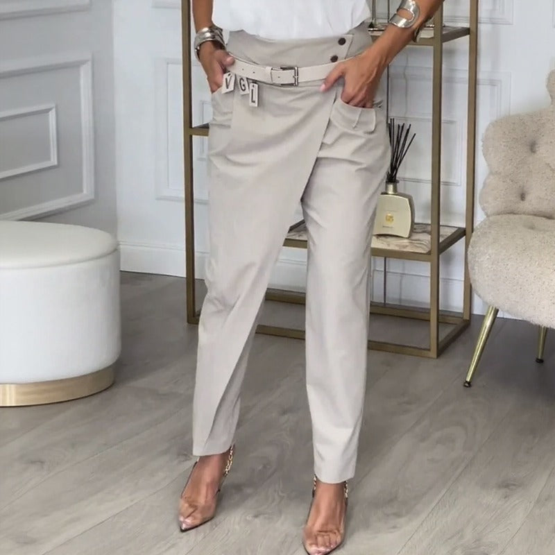 Calista | Trousers with Asymmetrical Design and Belt