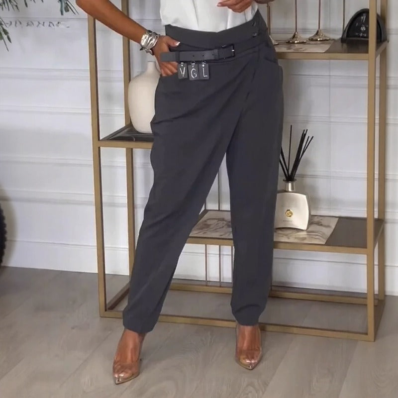 Calista | Trousers with Asymmetrical Design and Belt