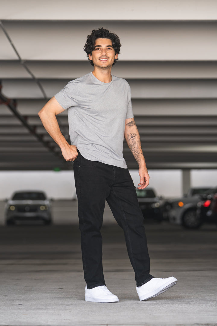 Straight Fit Stretch Jeans Black