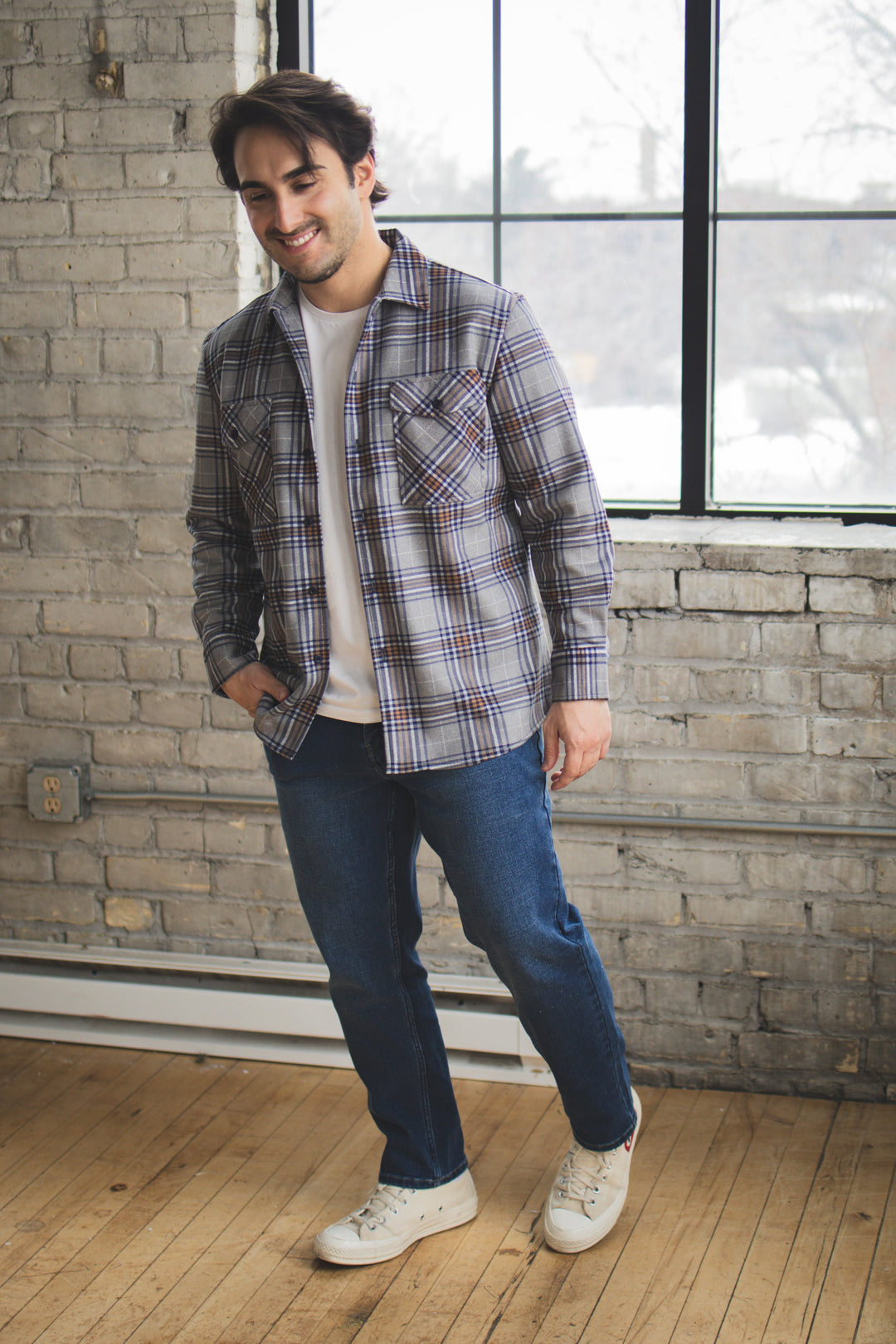 Straight Fit Stretch Jeans Medium Wash