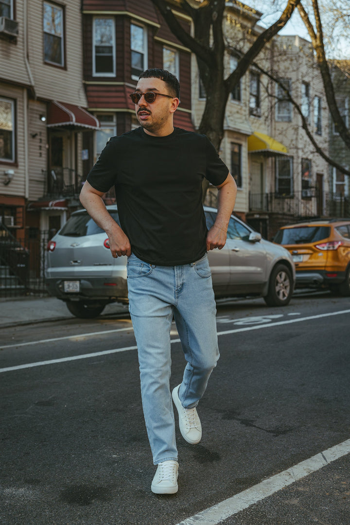 Straight Fit Stretch Jeans Light Wash