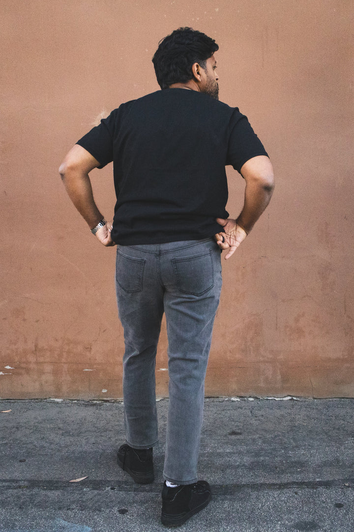 Straight Fit Stretch Jeans Gray
