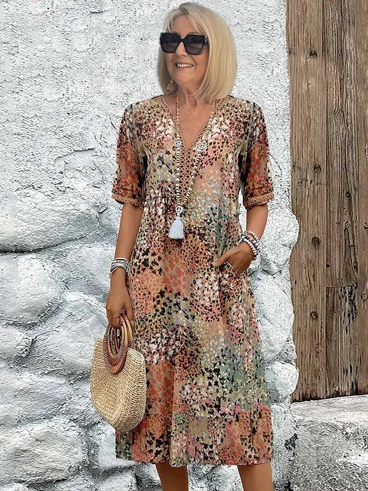 Scarlett | Elegant Printed Midi Dress
