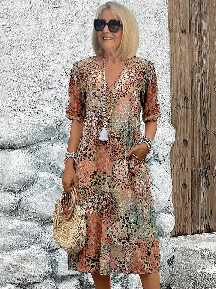 Scarlett | Elegant Printed Midi Dress