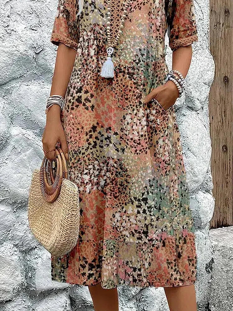 Scarlett | Elegant Printed Midi Dress
