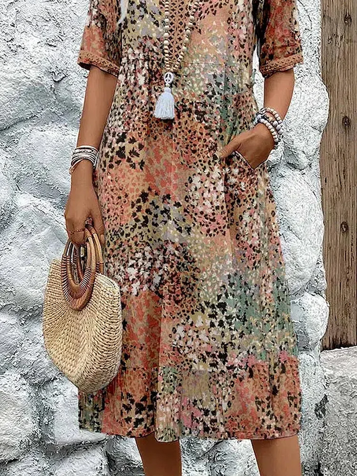 Scarlett | Elegant Printed Midi Dress