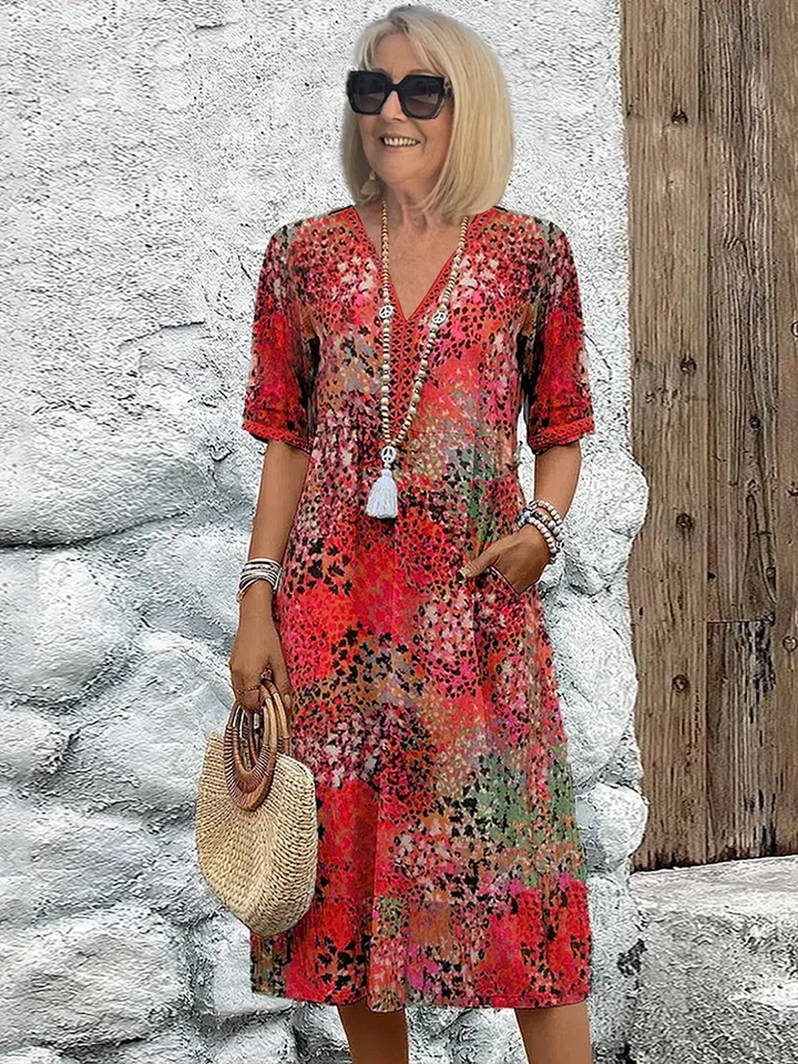 Scarlett | Elegant Printed Midi Dress