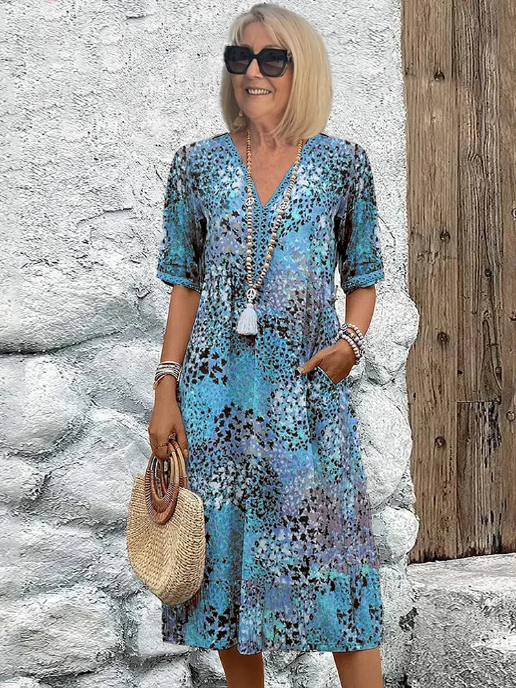 Scarlett | Elegant Printed Midi Dress