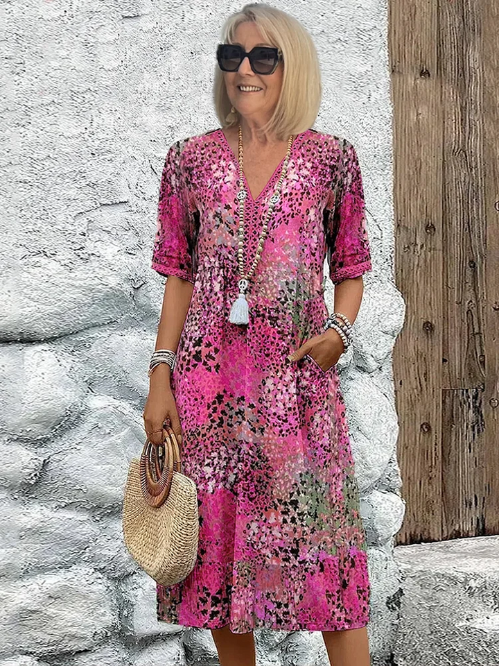 Scarlett | Elegant Printed Midi Dress