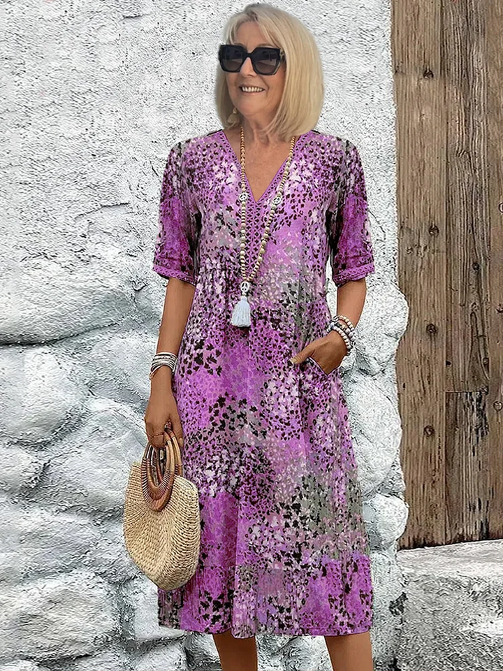 Scarlett | Elegant Printed Midi Dress