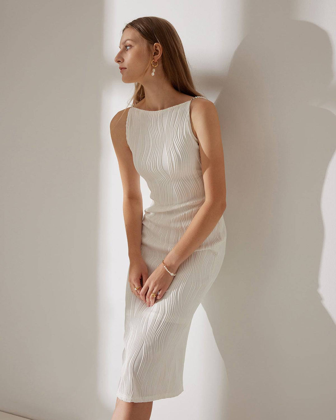 Chrissa | Water Ripple Textured Cami Dress