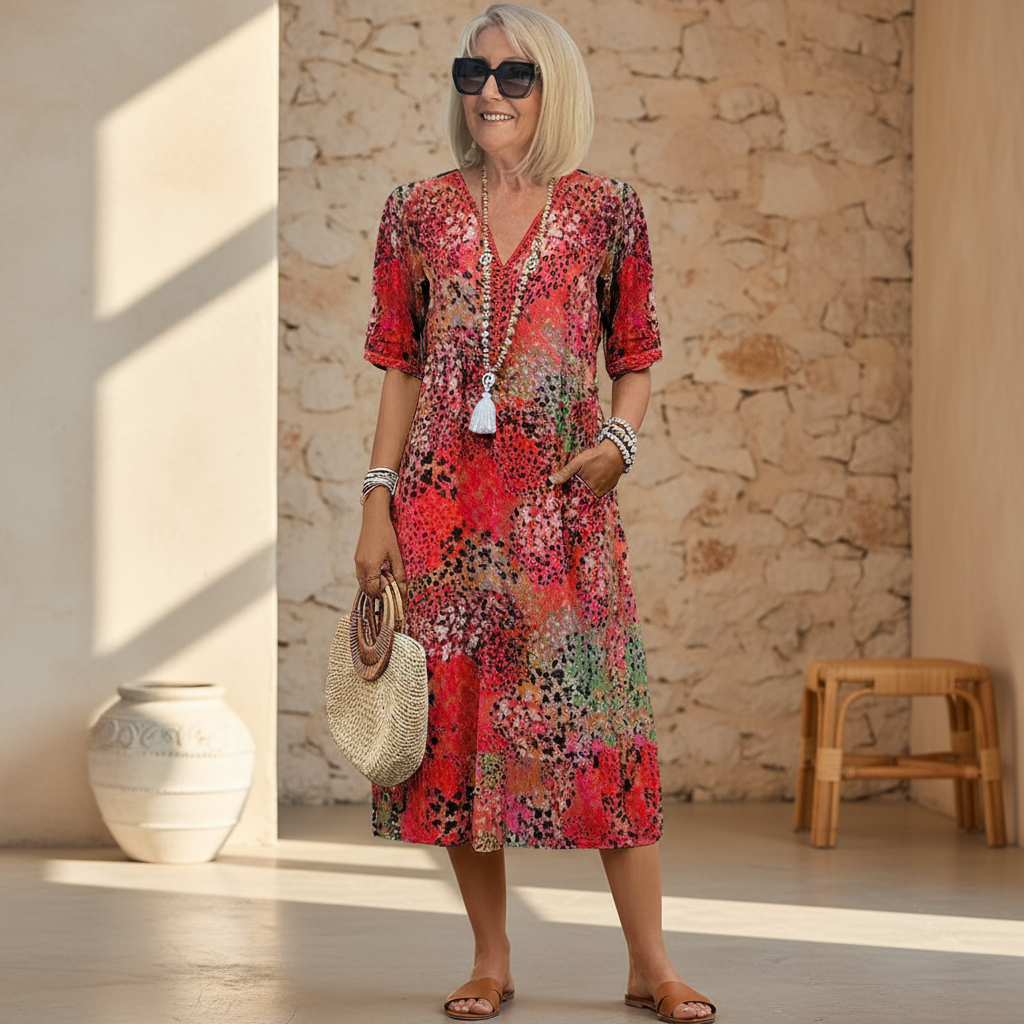 Scarlett | Elegant Printed Midi Dress