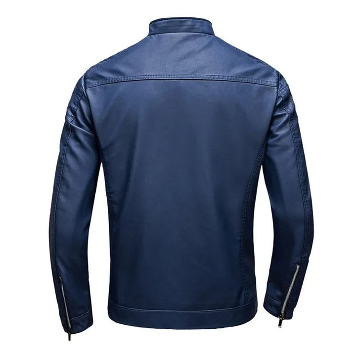 Soren - Stand Collar Leather Jacket