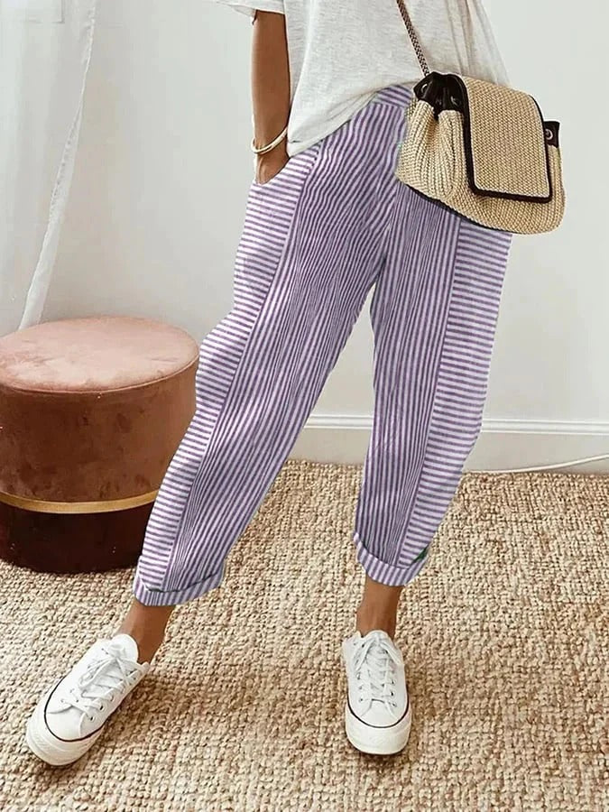 Violet | Striped High Waist Trousers