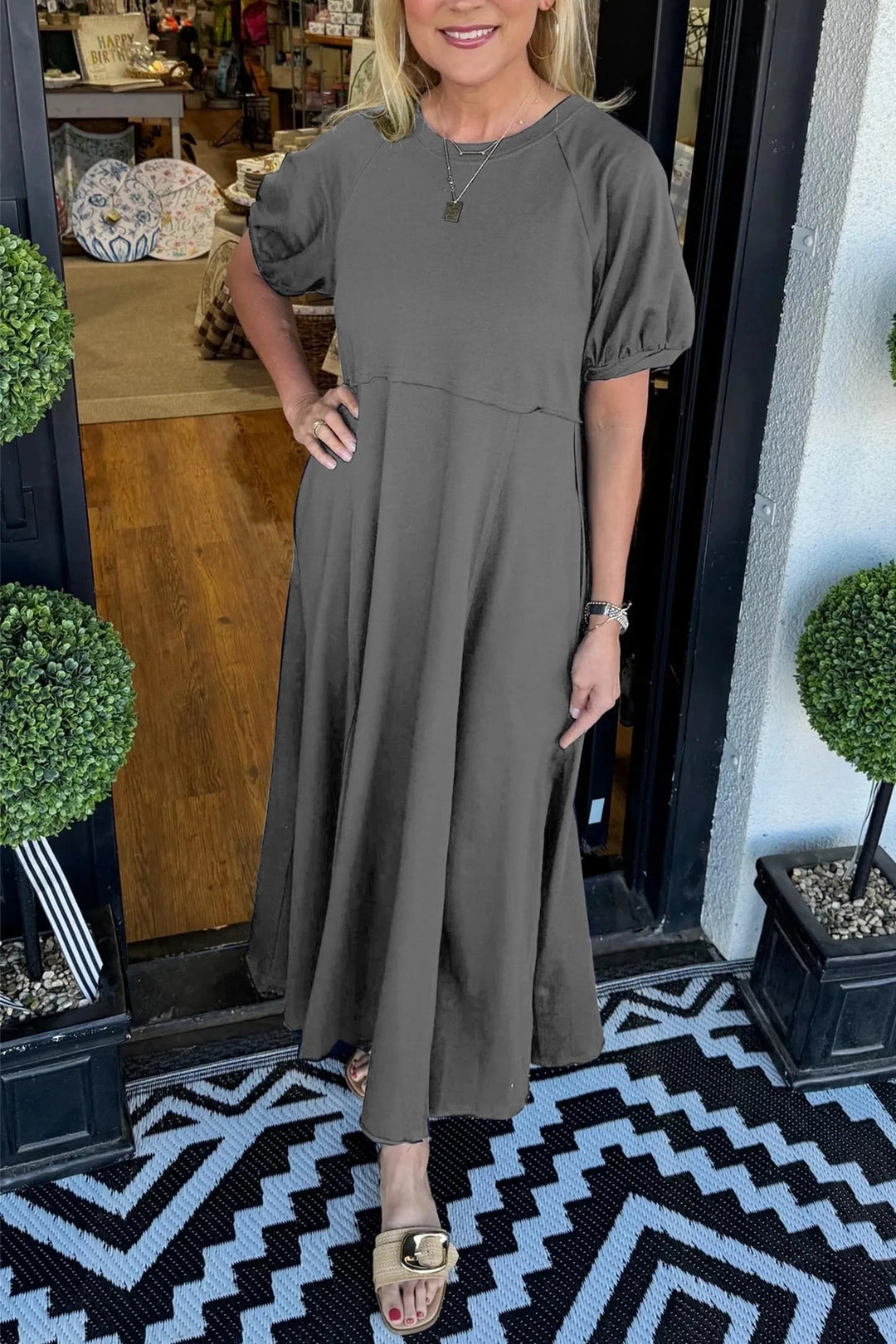 Rhys - Chic Puff Sleeve Maxi Dress