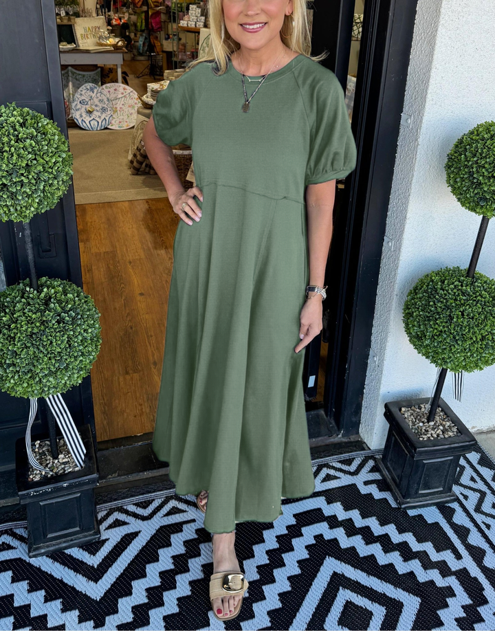 Rhys - Chic Puff Sleeve Maxi Dress