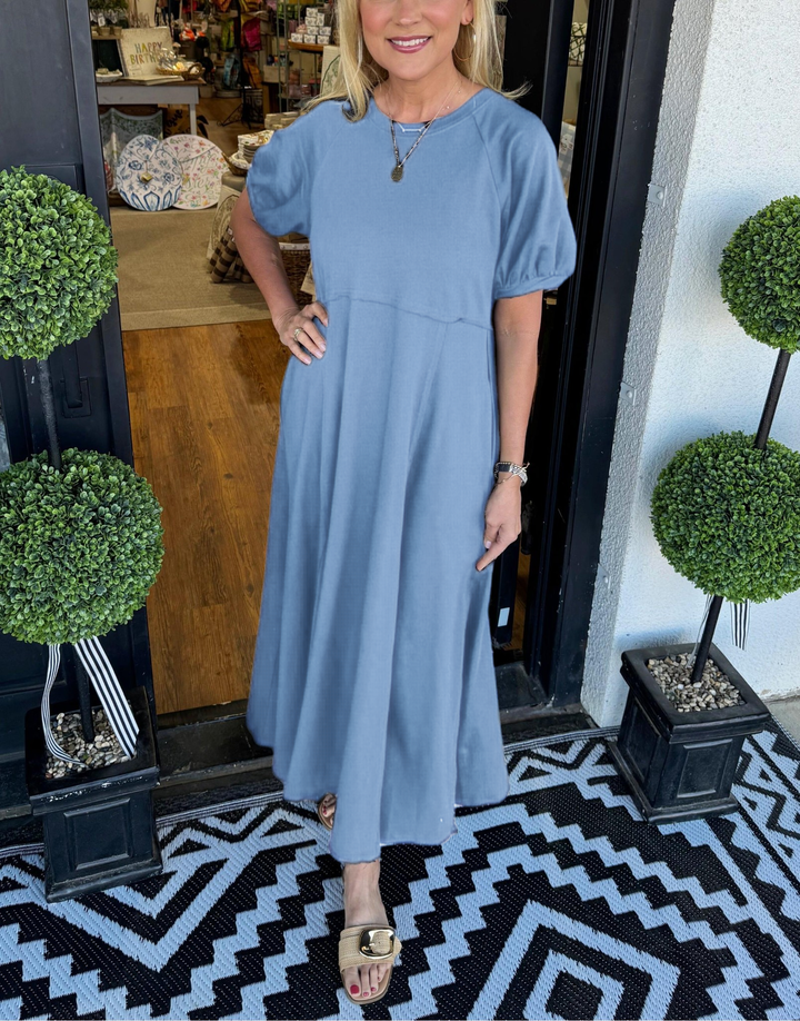 Rhys - Chic Puff Sleeve Maxi Dress