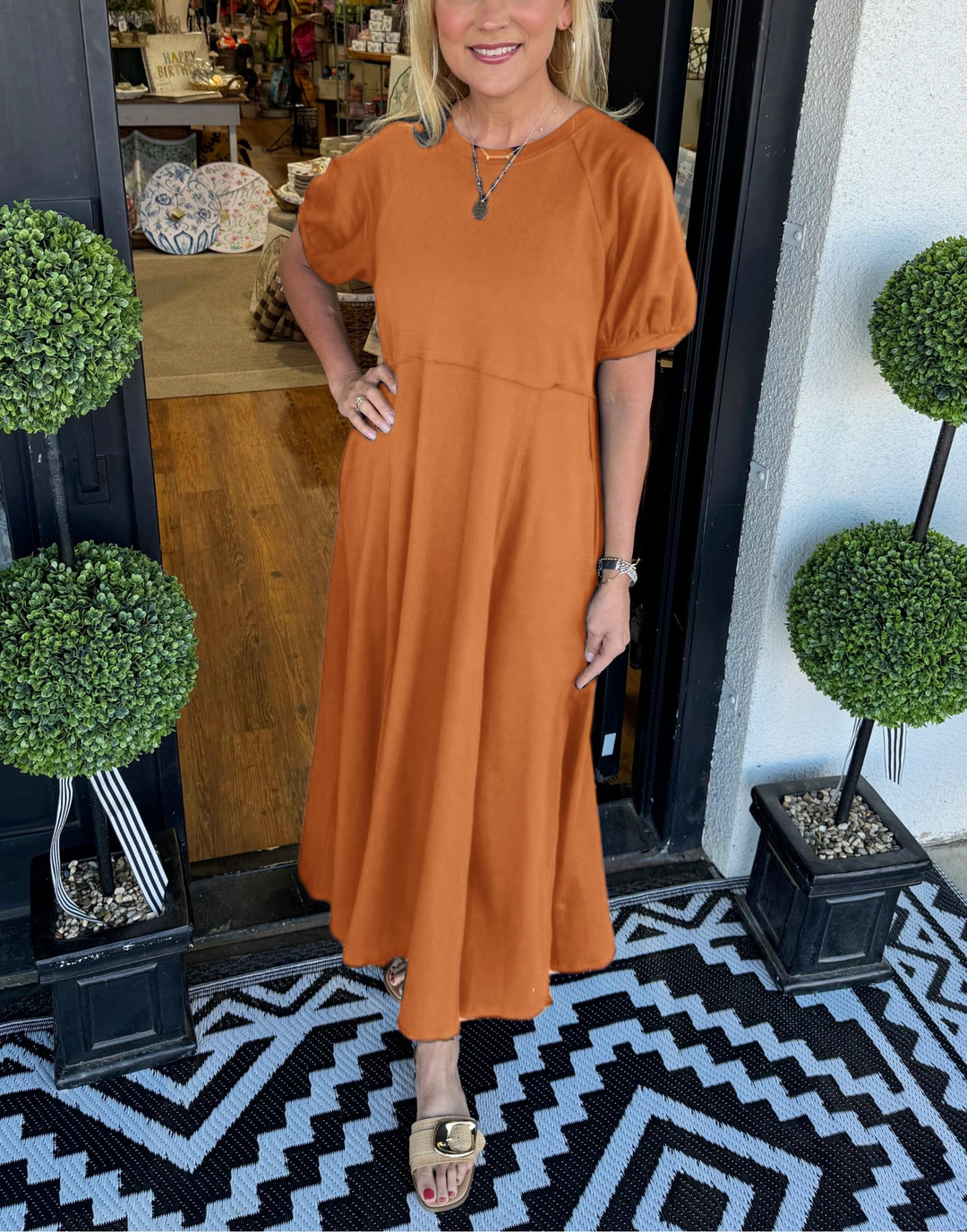 Rhys - Chic Puff Sleeve Maxi Dress