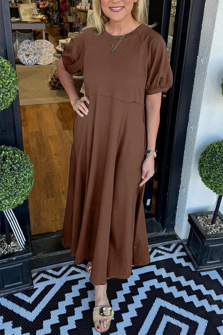 Rhys - Chic Puff Sleeve Maxi Dress