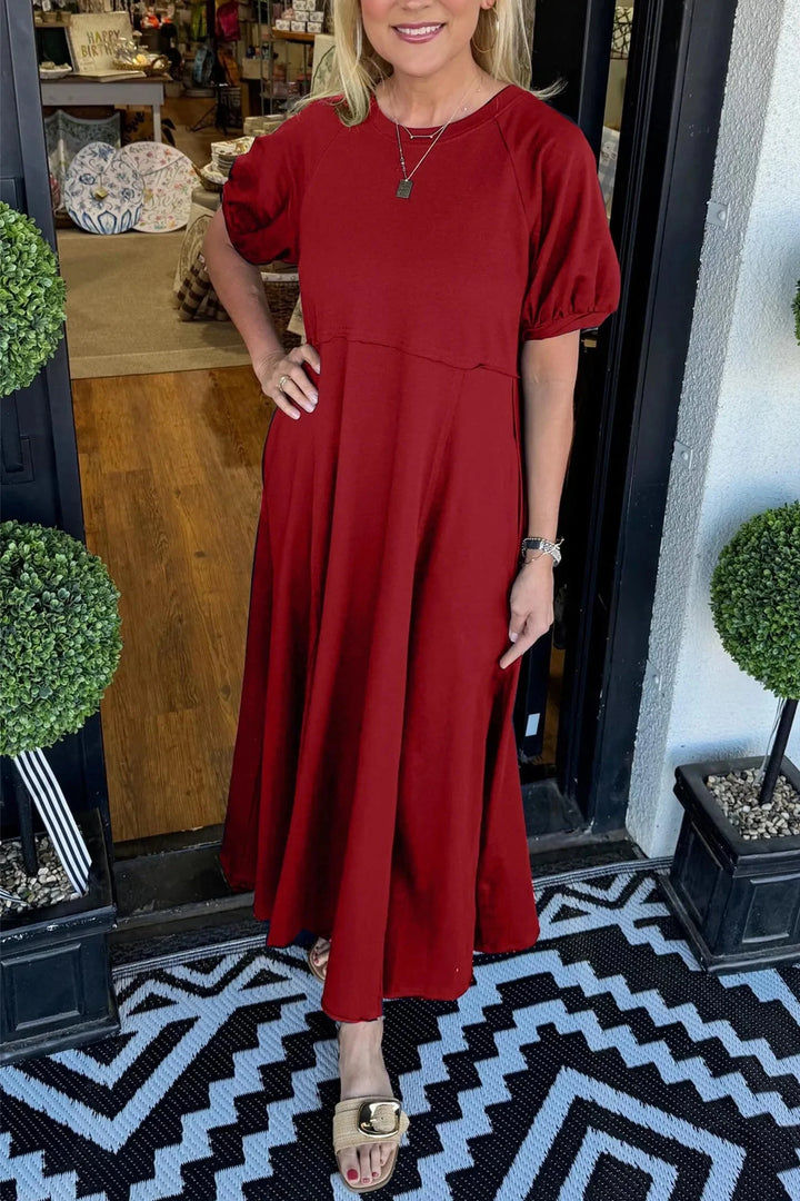 Rhys - Chic Puff Sleeve Maxi Dress