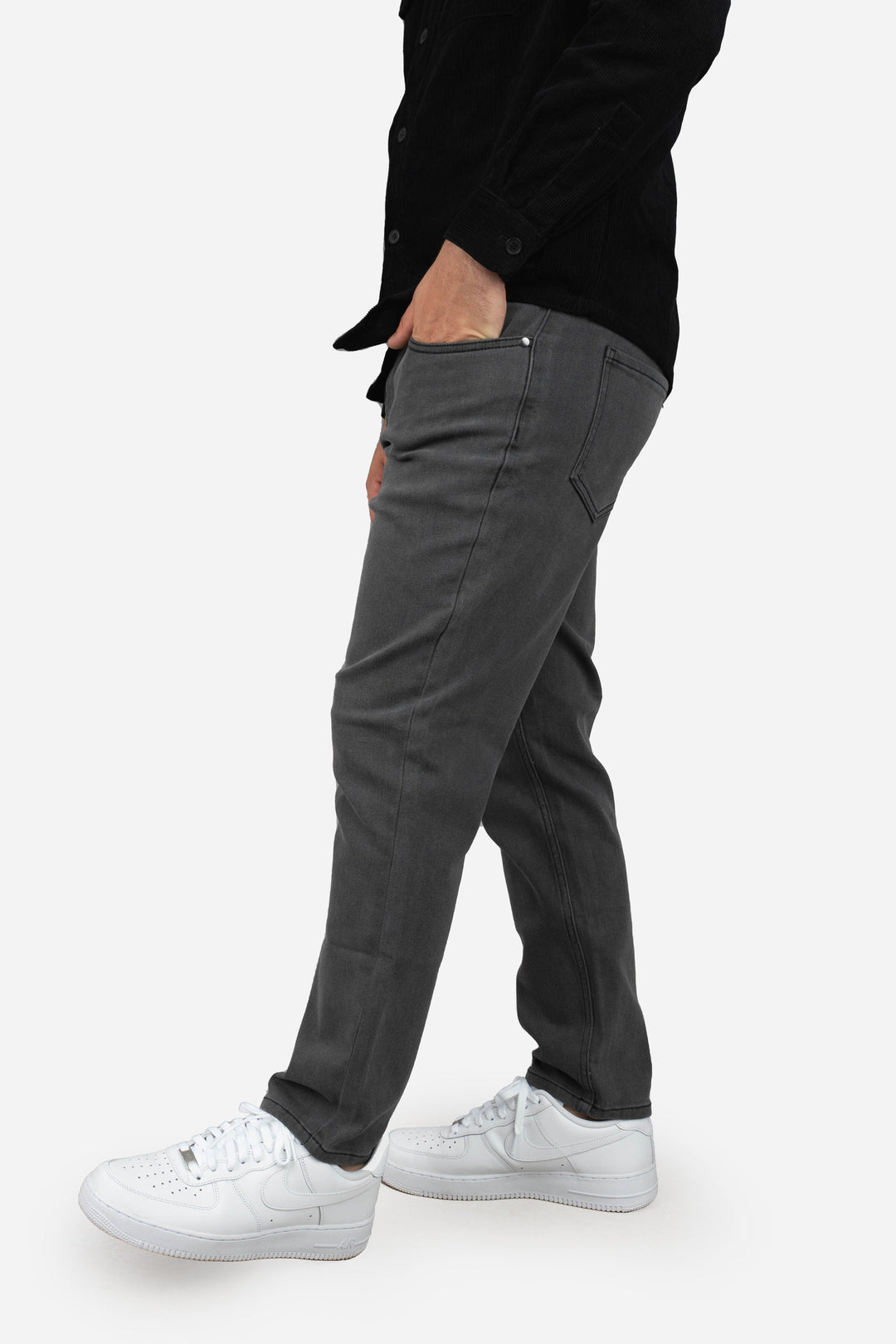 Straight Fit Stretch Jeans Gray