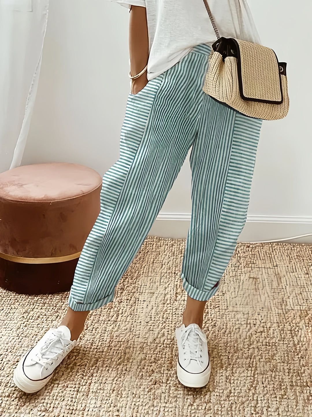 Violet | Striped High Waist Trousers