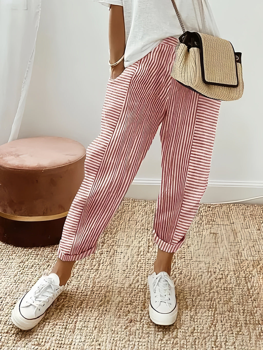 Violet | Striped High Waist Trousers